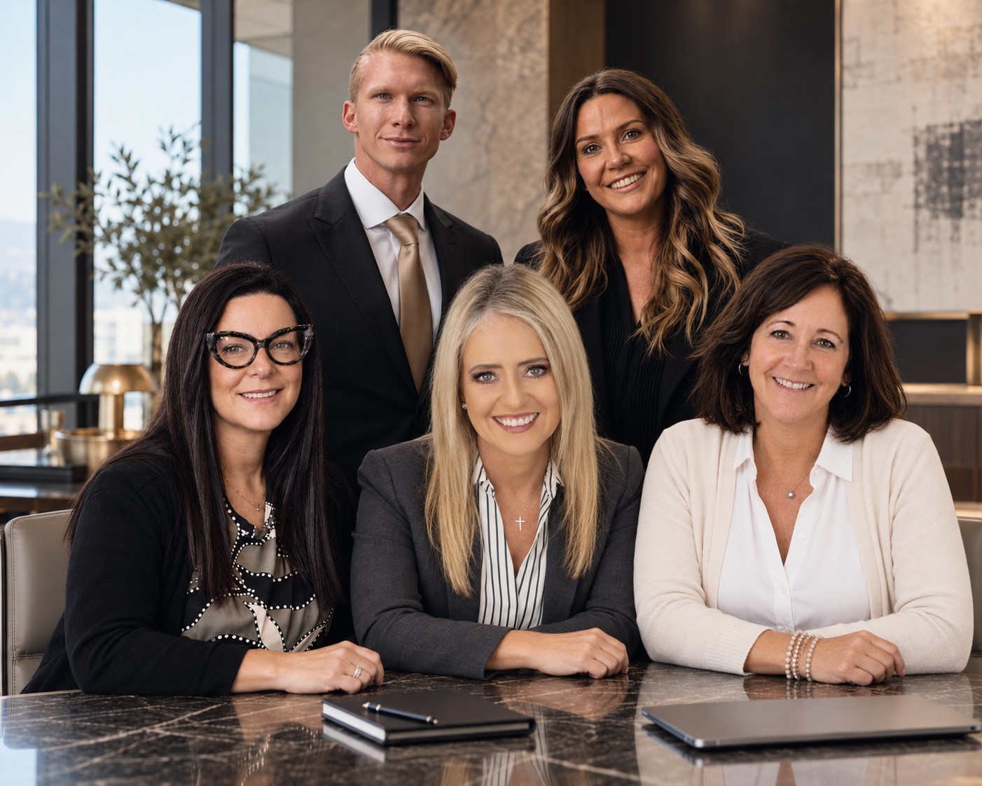Lizna Nel and Keegen Bain with RealtorSA partners around a boardroom table